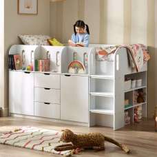 Virelli Wooden Mid Sleeper Bunk Bed in White - UK