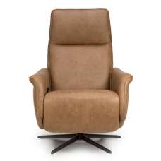 Vistara Leather Swivel Recliner Chair in Brown - UK