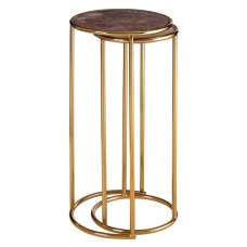 Sauna Amethyst Nest Of 2 Tables With Gold Steel Frame - UK