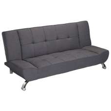 Vogues Linen Fabric Sofa Bed With Curved Chrome Legs In Grey - UK