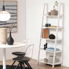 Wabash Wooden Bookcase With 5 Shelves In White - UK