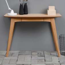 Wabeno Wooden Laptop Desk With 1 Drawer In Matt Oak - UK