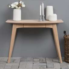 Wabeno Wooden Laptop Desk With 1 Drawer In White Oak - UK