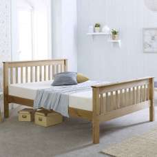 Waconia Wooden King Size Bed In Natural - UK