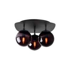 Walden 3 Light Metal Ceiling Light in Black - UK
