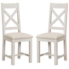 Waldorf Oyster Grey Wooden Dining Chairs - Pair - UK