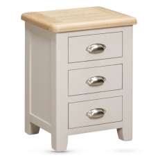 Waldorf Wooden Bedside Cabinet With 3 Drawers In Oak And White - UK