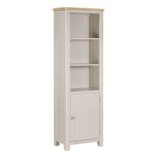 Waldorf Wooden Bookcase With 1 Door In Oak And White - UK