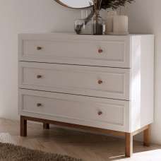 Waldorf Wooden Chest Of 3 Drawers In Light Grey And Oak - UK