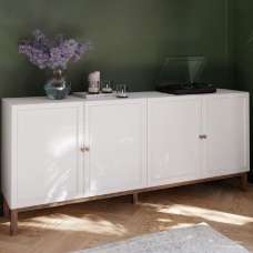 Waldorf Wooden Sideboard With 4 Doors In Light Grey And Oak - UK