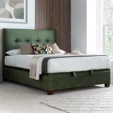 Walker Velvet Ottoman Storage Super King Size Bed In Winter Moss - UK