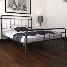 Wayne Metal Double Bed In Black - UK