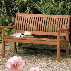 Walsall Wooden Garden 2 Seater Bench In Natural - UK
