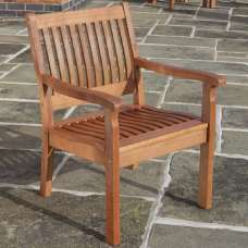 Walsall Wooden Garden Armchair In Honey Brown - UK
