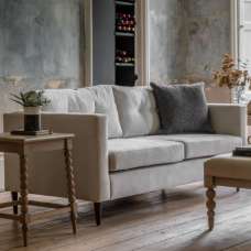 Wantagh Fabric 3 Seater Sofa With Oak Legs In Light Grey - UK