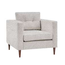 Wantagh Fabric Armchair With Oak Legs In Light Grey - UK