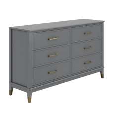 Wantagh Wooden Chest Of 6 Drawers In Graphite Grey - UK