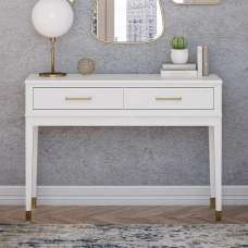 Wantagh Wooden Console Table With 2 Drawers In White - UK