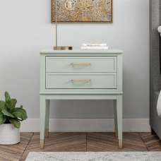 Wantagh Wooden End Table With 2 Drawers In Light Green - UK