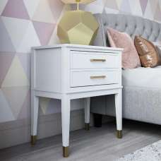 Wantagh Wooden End Table With 2 Drawers In White - UK