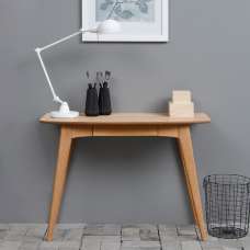 Warsaw Wooden Laptop Desk With 1 Drawer In Oak - UK