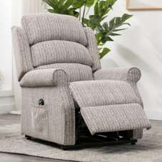 Warth Fabric Electric Dual Motor Recliner Chair In Natural - UK