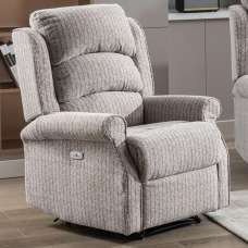 Warth Fabric Electric Recliner 1 Seater Sofa In Natural - UK