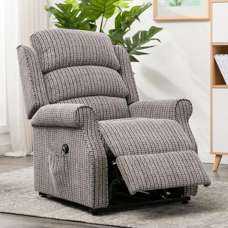 Warth Fabric Electric Single Motor Recliner Chair In Latte - UK