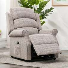 Warth Fabric Electric Single Motor Recliner Chair In Natural - UK