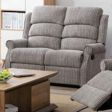 Warth Fabric Recliner 2 Seater Sofa In Latte - UK