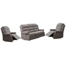 Warth Fabric Recliner 3+1+1 Seater Sofa Set In Latte - UK