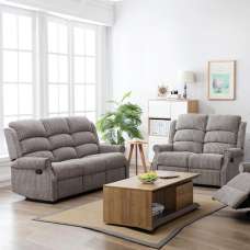 Warth Fabric Recliner 3+2 Seater Sofa Set In Latte - UK