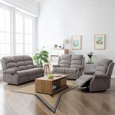 Warth Fabric Recliner Sofa Suite In Latte - UK