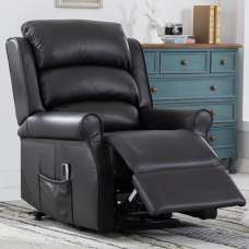 Warth Leather Electric Dual Motor Recliner Chair In Black - UK