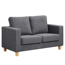 Caridad Linen Fabric 2 Seater Sofa In Dark Grey - UK