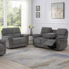 Wauchula Fabric Electric Recliner 3+2 Seater Sofa Set - Stone - UK