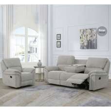 Wauchula Fabric Recliner 3+1+1 Seater Sofa Set - Beige - UK