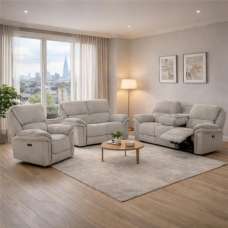 Wauchula Fabric Recliner 3+2+1 Seater Sofa Set - Beige - UK