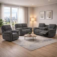 Wauchula Fabric Recliner 3+2+1 Seater Sofa Set - Stone - UK