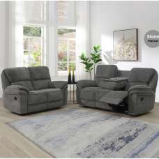 Wauchula Fabric Recliner 3+2 Seater Sofa Set - Stone - UK