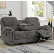 Wauchula Fabric Recliner 3 Seater Sofa - Stone - UK