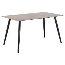 Waukee Ceramic Dining Table With Matt Black Legs In Grey Batis - UK