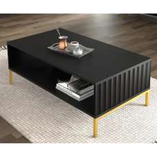 Wayne Wooden Coffee Table In Black - UK