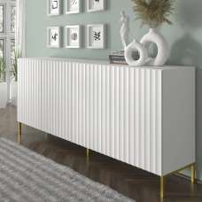 Wayne Wooden Storage Cabinet With 4 Doors In White - UK