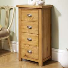 Webworms Wooden Chest Of 4 Drawers In Oak - UK