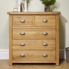 Webworms Wooden Chest Of 5 Drawers In Oak - UK