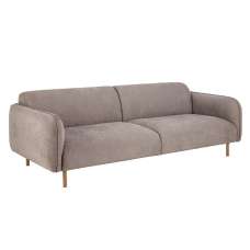 Welch Fabric 3 Seater Sofa With Oak Legs In Dusty Brown - UK