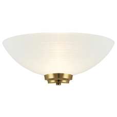 Welles White Glass Wall Light In Antique Brass - UK