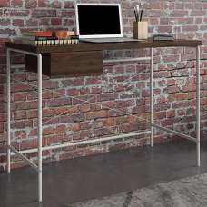 Westar Wooden Laptop Desk With White Metal Frame In Walnut - UK