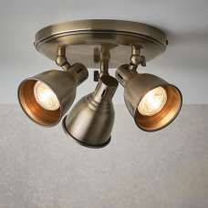 Westbury LED 3 Lights Round Spotlight In Antique Brass - UK